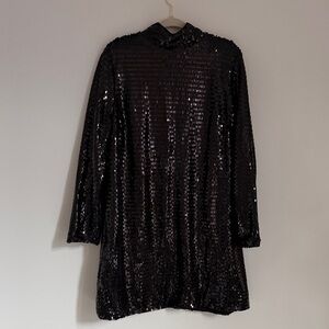 Who What Wear Black Sequin Dress